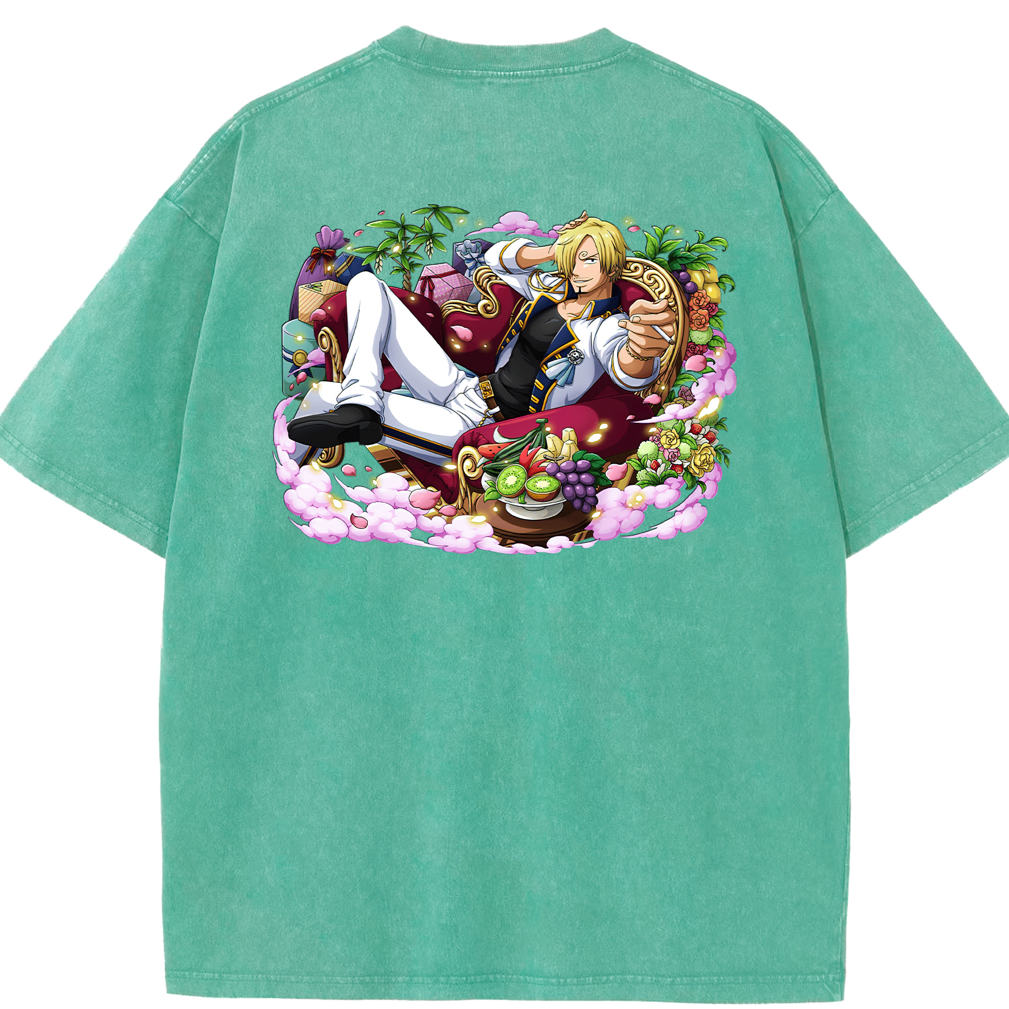 ワンピース サンジ ONE PIECE Sanji 綿100% ヴィンテージ風 半袖Tシャツ（背面プリント）